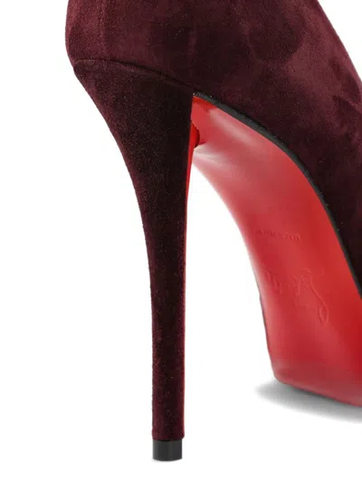 Christian Louboutin Stylish Pointed Toe Suede Pumps In Red