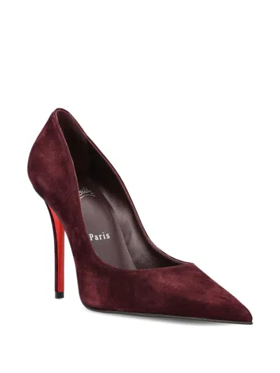 Christian Louboutin Stylish Pointed Toe Suede Pumps In Red