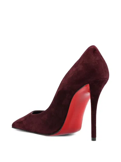 Christian Louboutin Stylish Pointed Toe Suede Pumps In Red