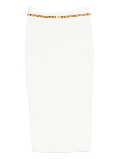 Elisabetta Franchi Chain-embellished Skirt In White