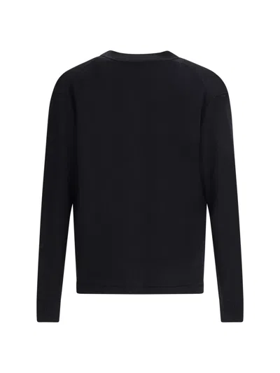 Vivienne Westwood Black V Neck Cardigan With Orb Embroidery In Cotton And Cashmere In Black