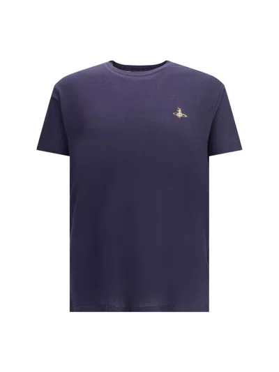 Vivienne Westwood Woman T-shirt Navy Size L Organic Cotton In Blue