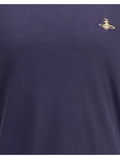 Vivienne Westwood Woman T-shirt Navy Size L Organic Cotton In Blue