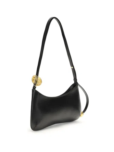 Jacquemus Women Bisou Perle Large Shoulder Bag In Black