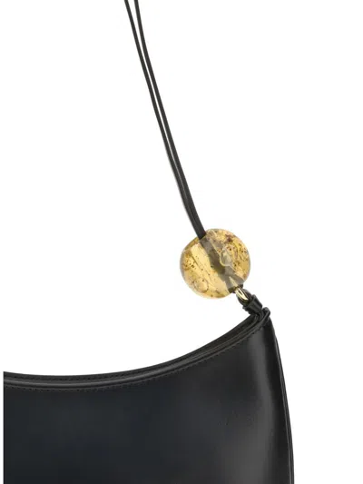 Jacquemus Women Bisou Perle Large Shoulder Bag In Black