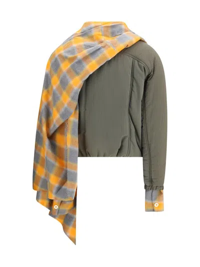 Marbell Kirsten Plaid-trimmed Zip-front Jacket In Multi