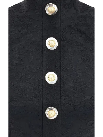Balmain Women Baroque Crop Top In Black