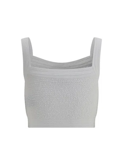 Balmain Cotton Blend Top Button Embellishments In White