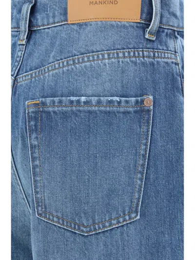 7 For All Mankind Wide Leg Cotton Jeans In Blue