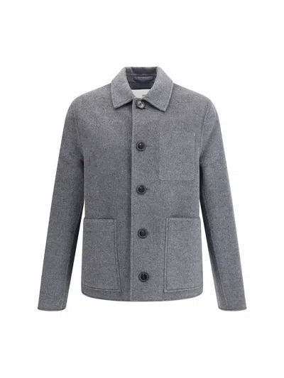 Ami Alexandre Mattiussi Ami Paris Men Boutonne Wool Jacket In Gray