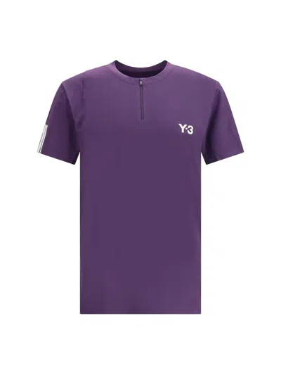Y-3 Purple Us Open Tennis Freelift Zip Pro T-shirt In Purple