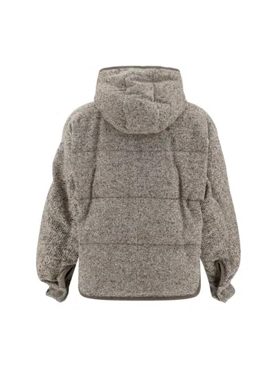 Brunello Cucinelli Reversible Down Jacket In Gray