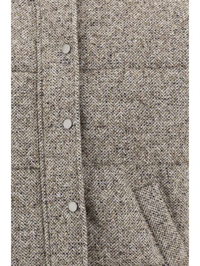 Brunello Cucinelli Reversible Down Jacket In Gray