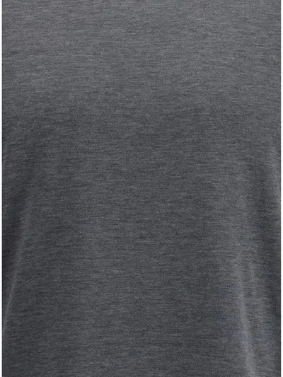 Brunello Cucinelli Men Silk T-shir In Gray