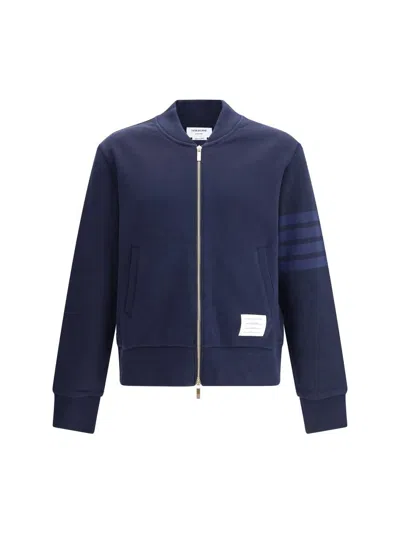 Thom Browne Four-stripe Bomber Jacket In Blue