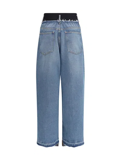 Alainpaul Elastic Waist Jeans In Blue