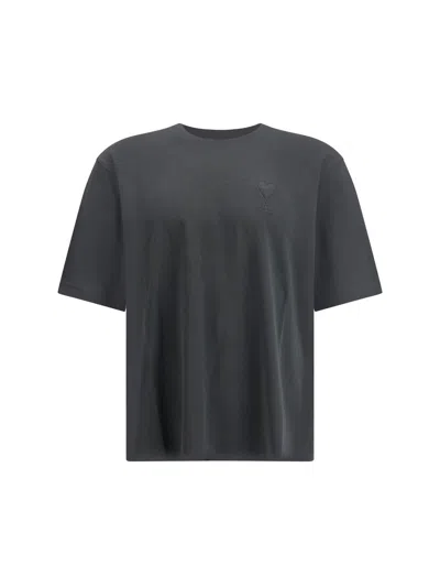Ami Alexandre Mattiussi Ami Paris Men Ami De Coeur T-shirt In Gray