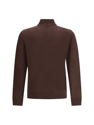Cruna Mock-neck Long-sleeved Sweater In Brown
