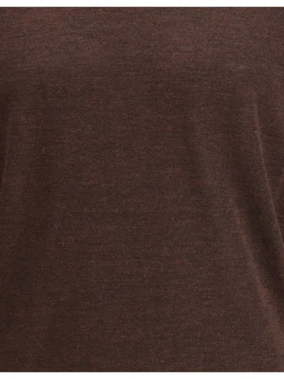 Cruna Mock-neck Long-sleeved Sweater In Brown