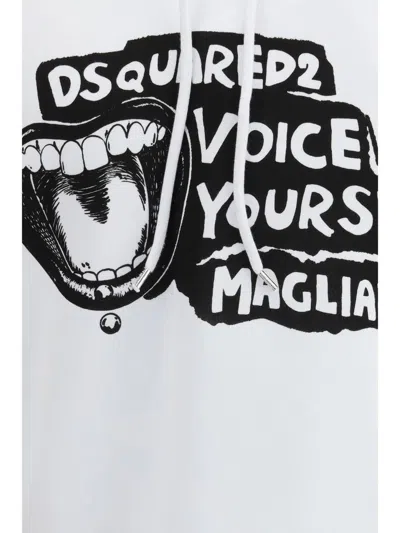 Dsquared2 Dsquared White Cotton Dsquared X Magliano Sweatshirt In White