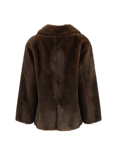 Sword 6.6.44 Wide-lapel Patch-pocket Coat In Brown