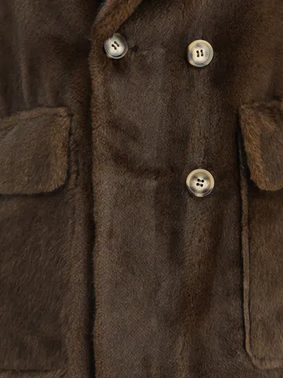 Sword 6.6.44 Wide-lapel Patch-pocket Coat In Brown
