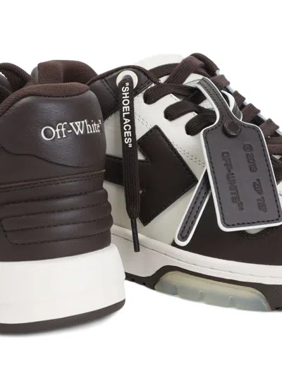 Off-white Out Of Office Leather Sneakers In Brown