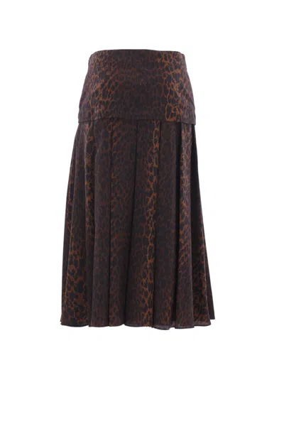 Balenciaga Godet-panelled Silk-crepe Midi Skirt In Multi
