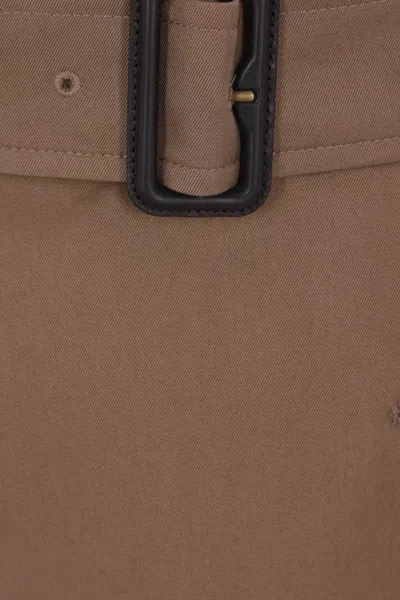 Burberry Beige Skirt With Adjustable Belt And Button Closure In Cotton Woman In Multi