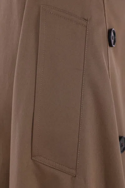 Burberry Beige Skirt With Adjustable Belt And Button Closure In Cotton Woman In Multi