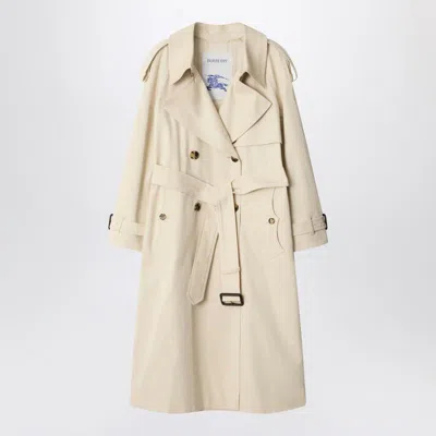 Burberry Light Beige Cotton Fitzrovia Trench Coat In Neutral
