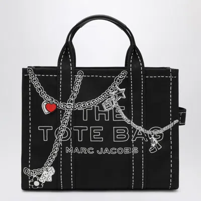 Marc Jacobs The Small Tote Bag Nera In Canvas With Designs In Black