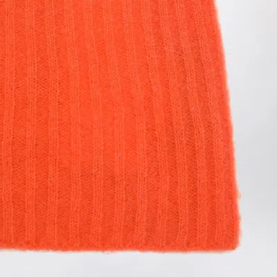 Roberto Collina Ribbed Beanie In Orange