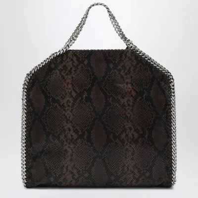 Stella Mccartney Falabella Tiny Shoulder Bag In Python Print Polyester In Brown