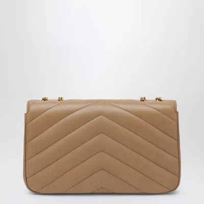 Saint Laurent Medium Loulou Beige Bag In Brown