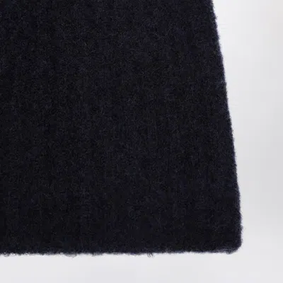 Roberto Collina Ribbed Navy Hat In Blue