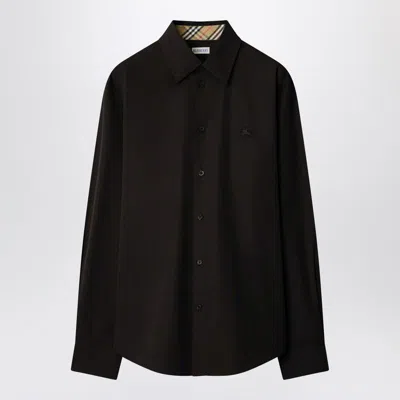 Burberry Long Sleeve Shirt Featuring Structured Collar In Brown