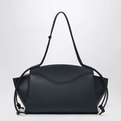 Noesi Molly Navy Blue Grained Leather Bag In Blue