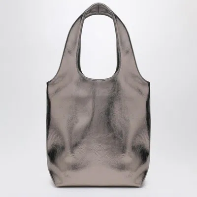 Apc A.p.c. Small Metallic Silver Ninon Tote Bag In Gray