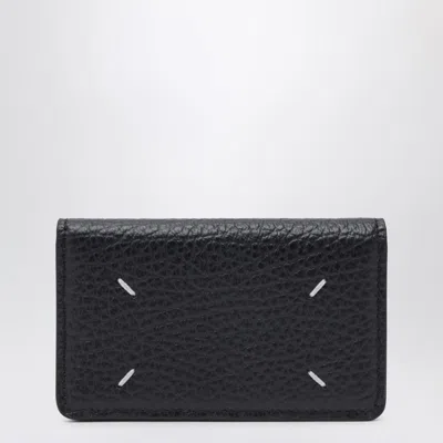 Maison Margiela Compact Rectangular Cardholder Featuring Textured Finish In Blue
