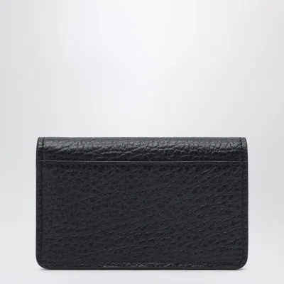 Maison Margiela Compact Rectangular Cardholder Featuring Textured Finish In Blue