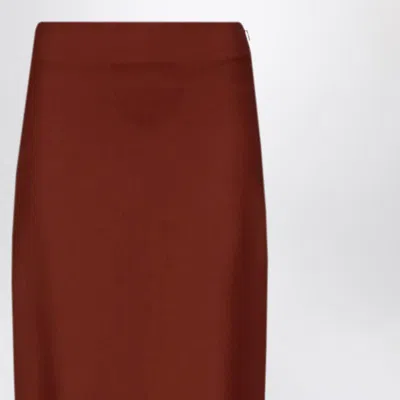 Loulou De Saison Samos Lds Burgundy Pencil Skirt In Brown