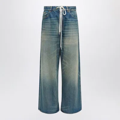 Mm6 Maison Margiela Wide Leg Denim Cotton Jeans In Blue