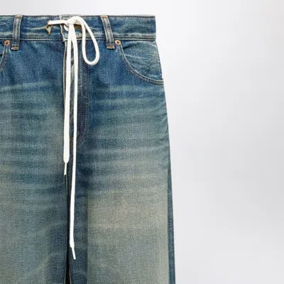Mm6 Maison Margiela Wide Leg Denim Cotton Jeans In Blue