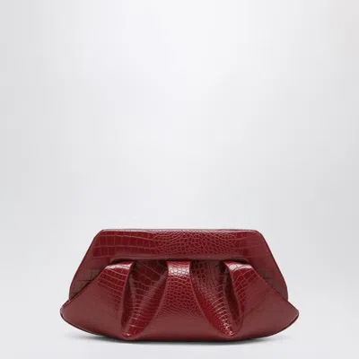 Themoirè Emera Clutch Plum Crocodile Effect In Red