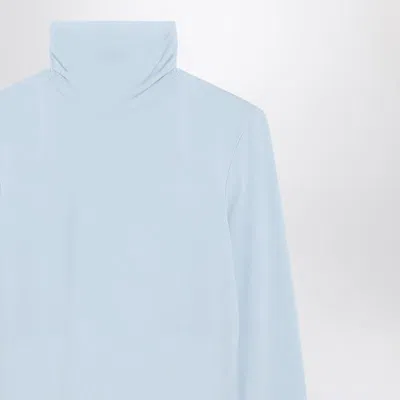 Sportmax Long-sleeved Knitted Turtleneck Sweater In Blue