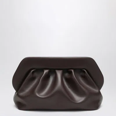 Themoirè Medium Bios Clutch Ebony In Brown