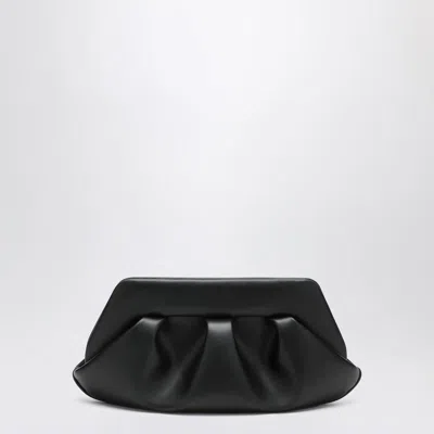 Themoirè Pleated Rectangular Shoulder Bag With Detachable Strap In Black
