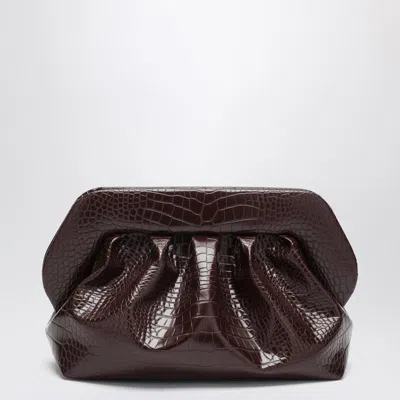 Themoirè Medium Bios Clutch Ebony Crocodile Effect In Brown