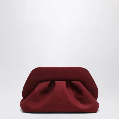 Themoirè Tia Clutch Plum Suede Effect In Red